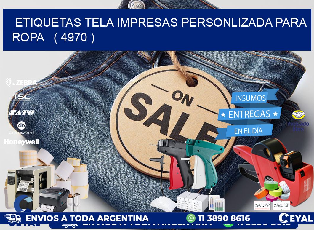 ETIQUETAS TELA IMPRESAS PERSONLIZADA PARA ROPA   ( 4970 )