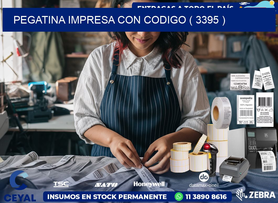 PEGATINA IMPRESA CON CODIGO ( 3395 )