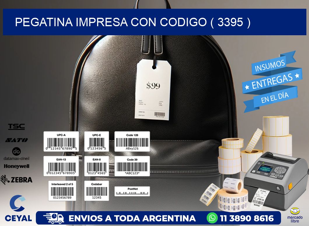 PEGATINA IMPRESA CON CODIGO ( 3395 )