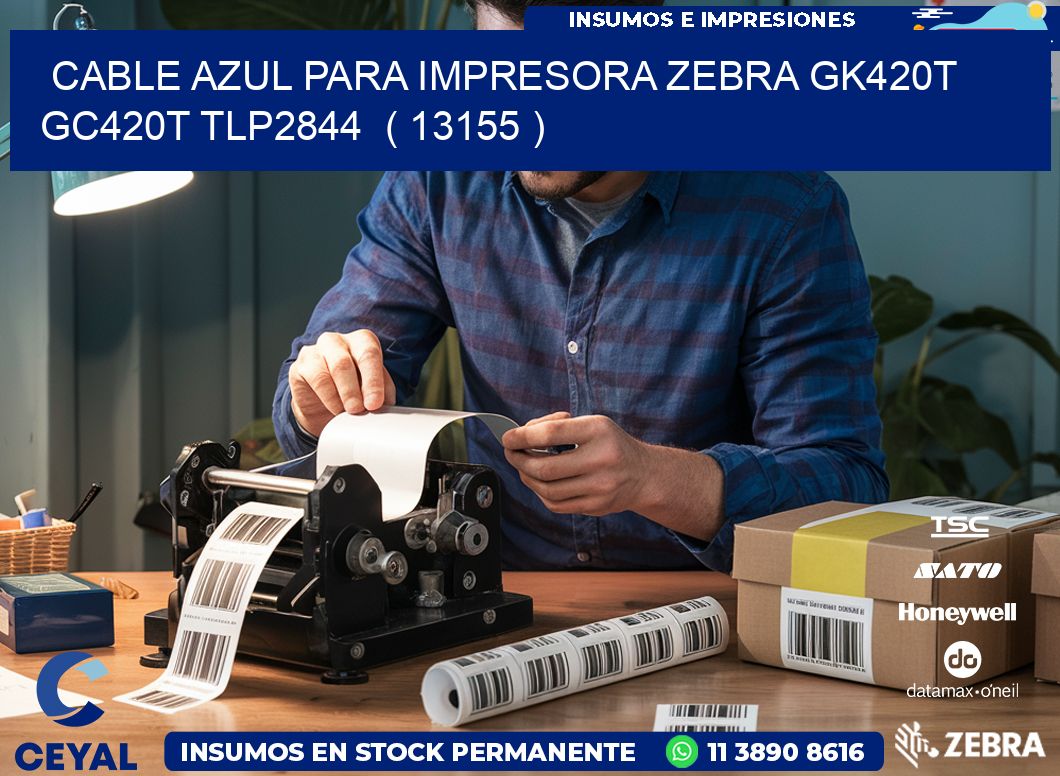 cable azul para impresora zebra GK420T GC420T TLP2844  ( 13155 )