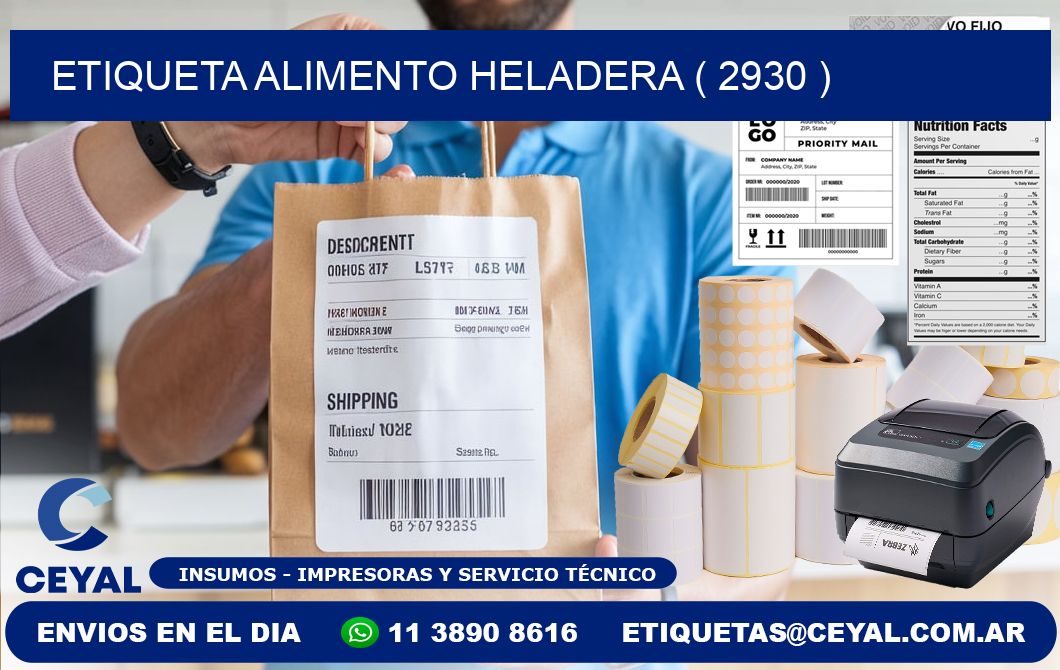 etiqueta alimento heladera ( 2930 )