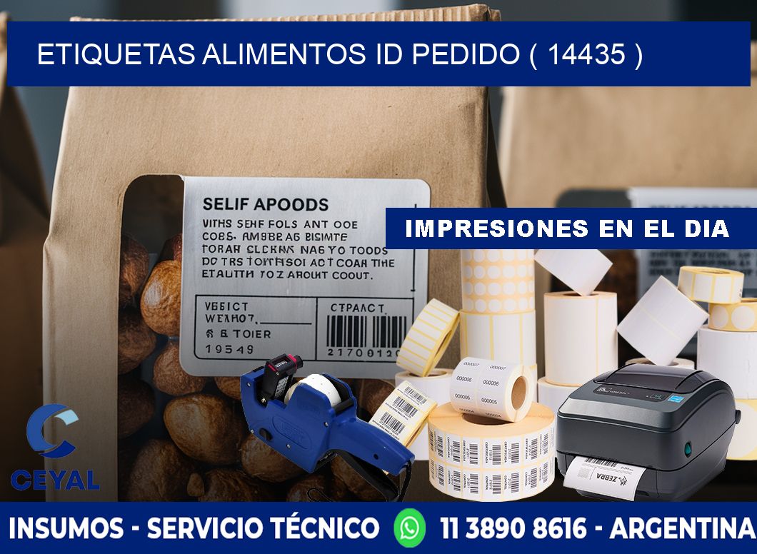 etiquetas alimentos id pedido ( 14435 )