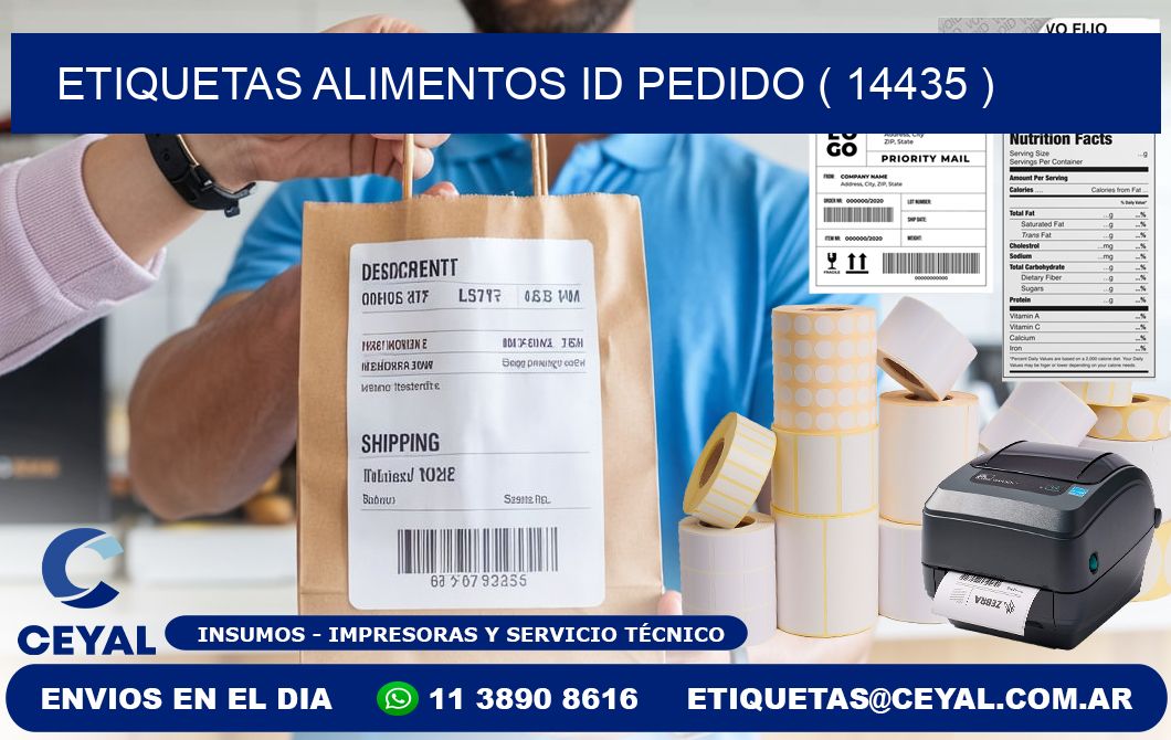 etiquetas alimentos id pedido ( 14435 )