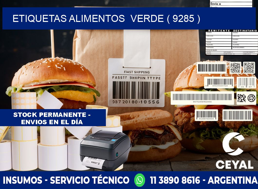 etiquetas alimentos  verde ( 9285 )