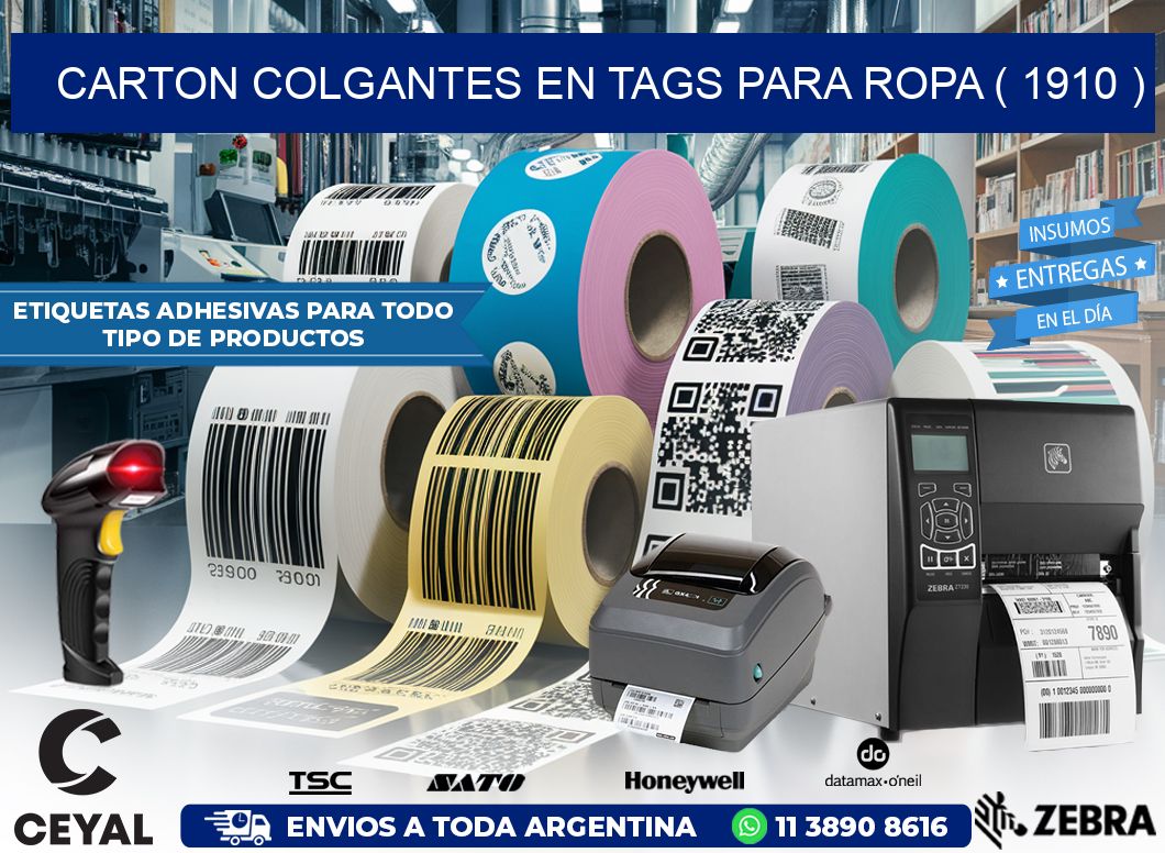 CARTON COLGANTES EN TAGS PARA ROPA ( 1910 )