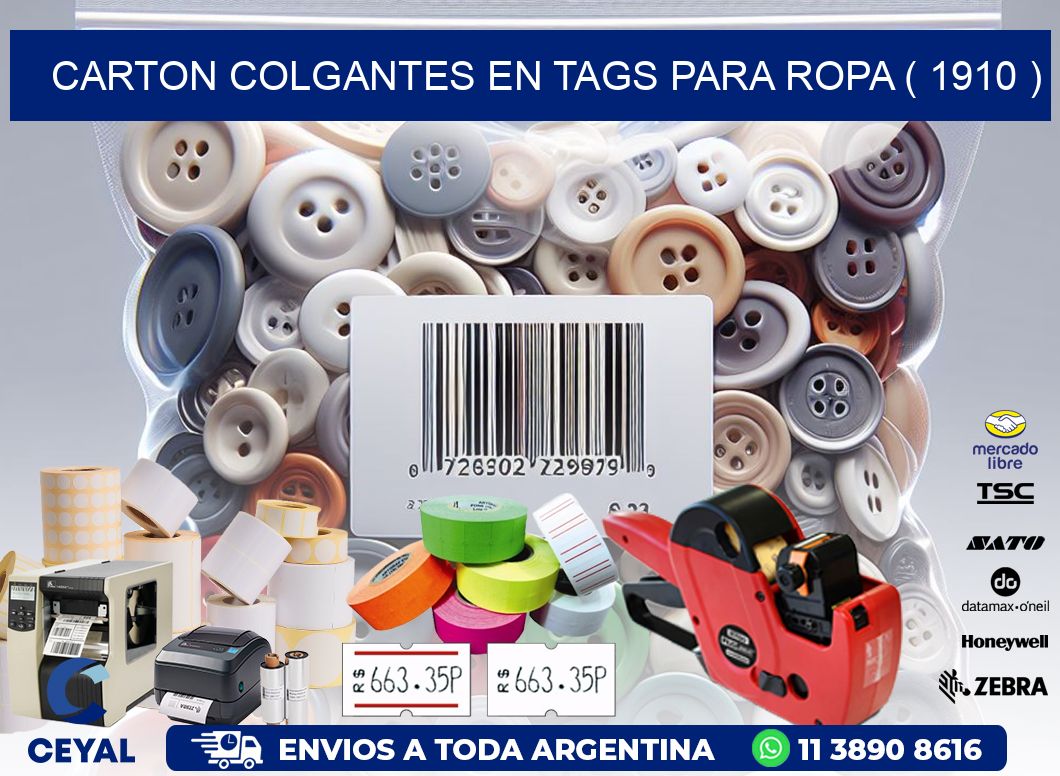 CARTON COLGANTES EN TAGS PARA ROPA ( 1910 )