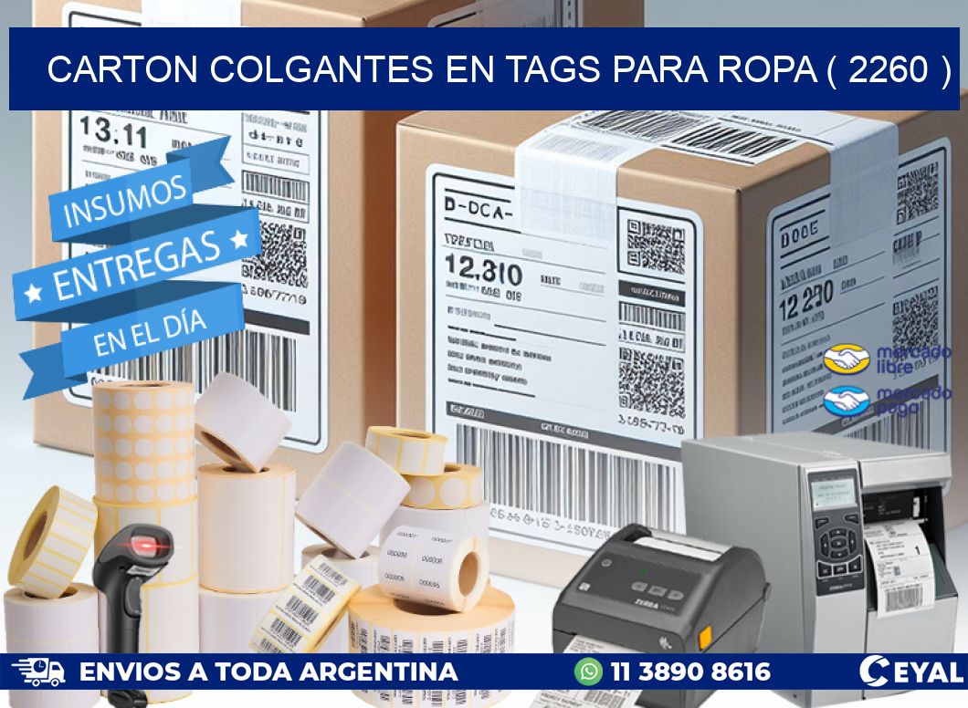 CARTON COLGANTES EN TAGS PARA ROPA ( 2260 )