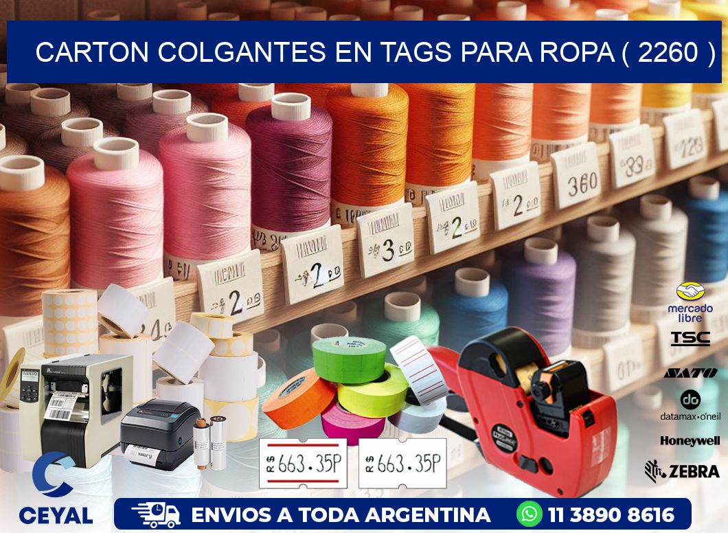 CARTON COLGANTES EN TAGS PARA ROPA ( 2260 )