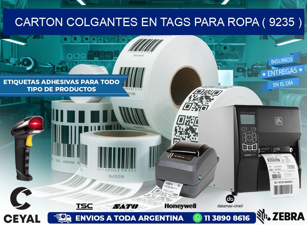 CARTON COLGANTES EN TAGS PARA ROPA ( 9235 )