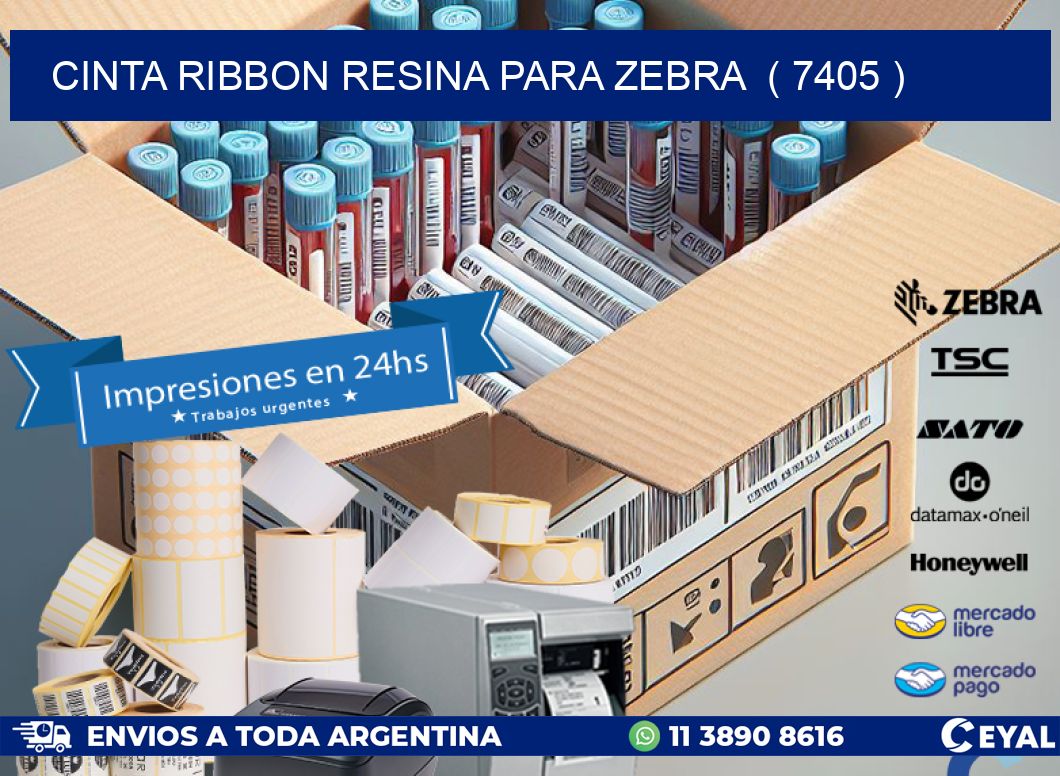 CINTA RIBBON RESINA PARA ZEBRA  ( 7405 )