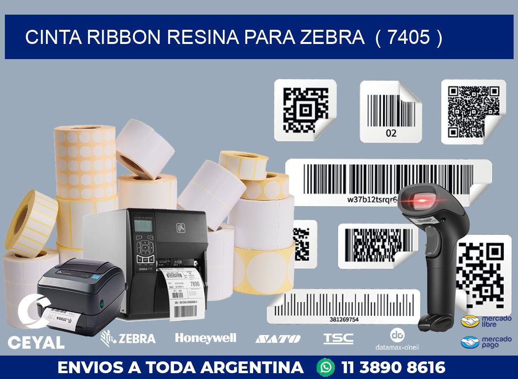 CINTA RIBBON RESINA PARA ZEBRA  ( 7405 )