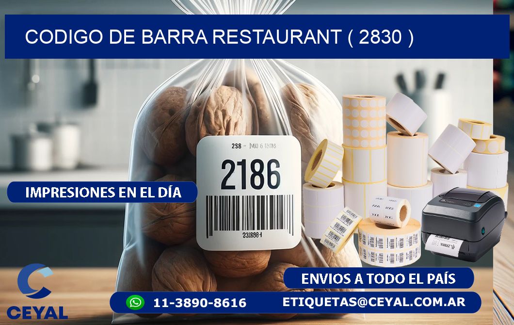 CODIGO DE BARRA RESTAURANT ( 2830 )