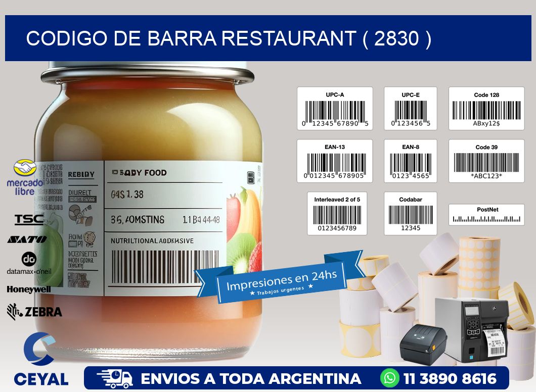 CODIGO DE BARRA RESTAURANT ( 2830 )