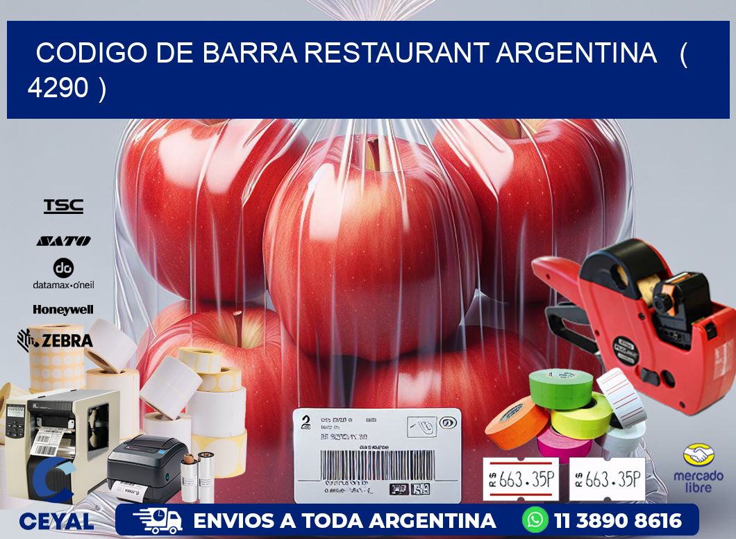 CODIGO DE BARRA RESTAURANT ARGENTINA   ( 4290 )