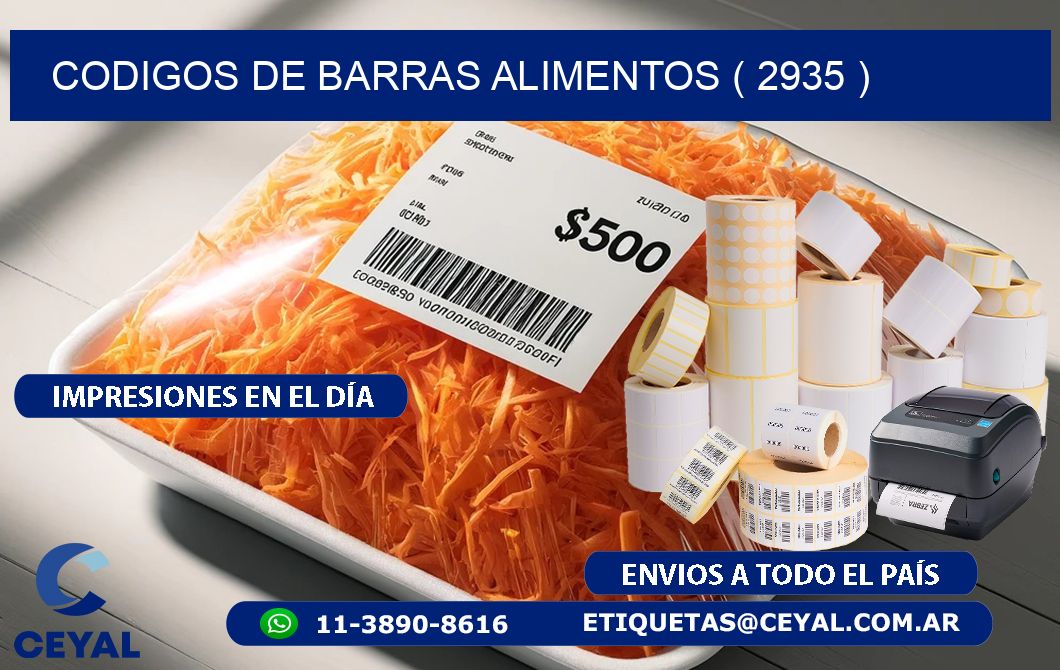 CODIGOS DE BARRAS ALIMENTOS ( 2935 )