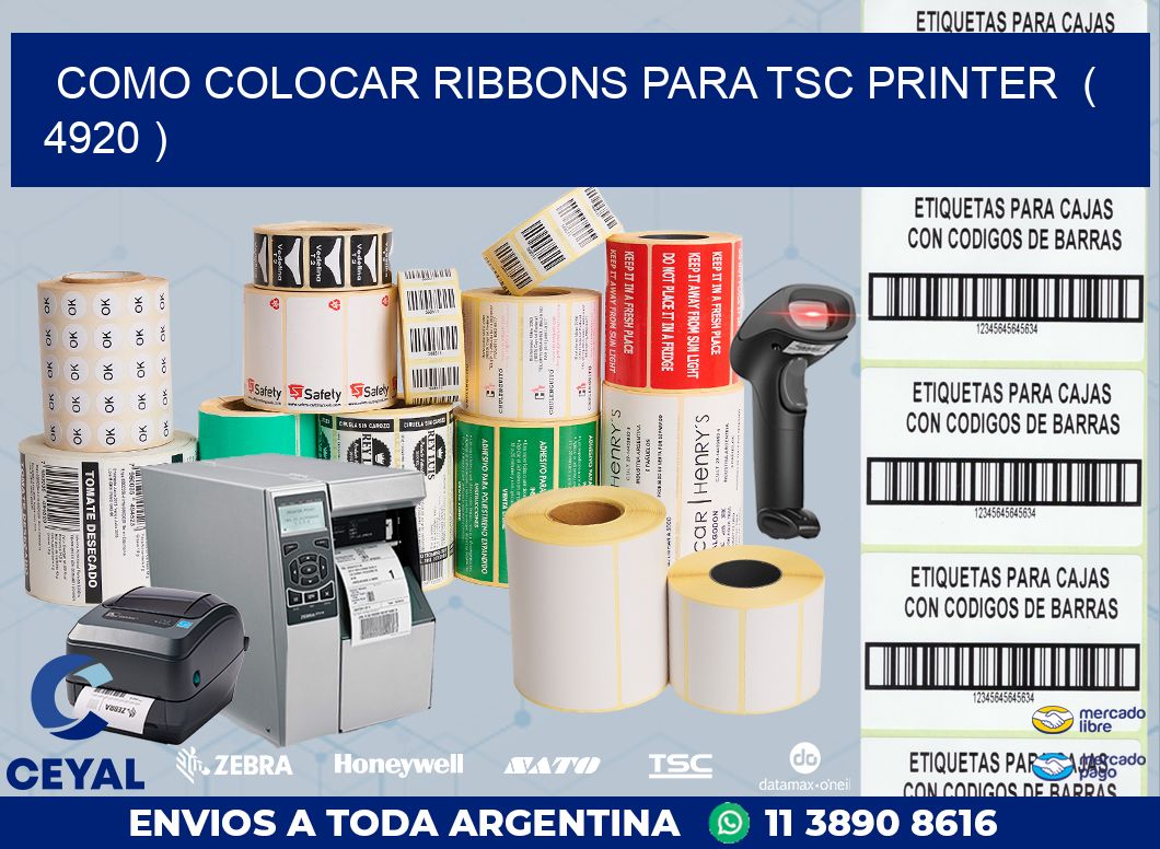 COMO COLOCAR RIBBONS PARA TSC PRINTER  ( 4920 )