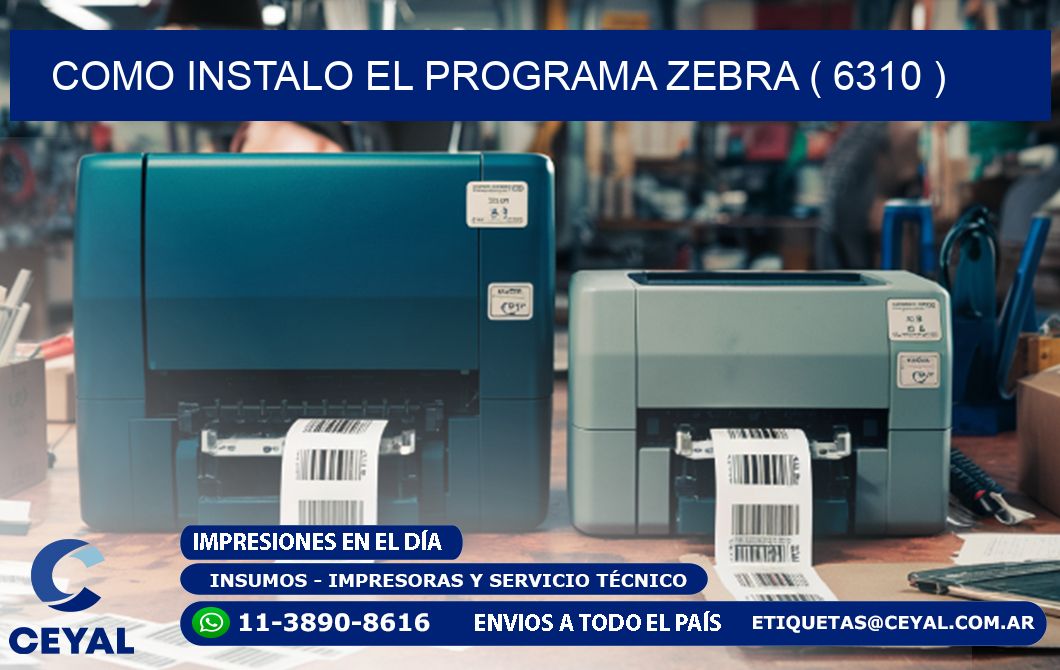 COMO INSTALO EL PROGRAMA ZEBRA ( 6310 )