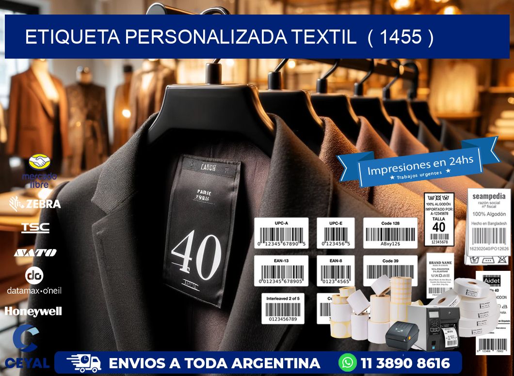 ETIQUETA PERSONALIZADA TEXTIL  ( 1455 )