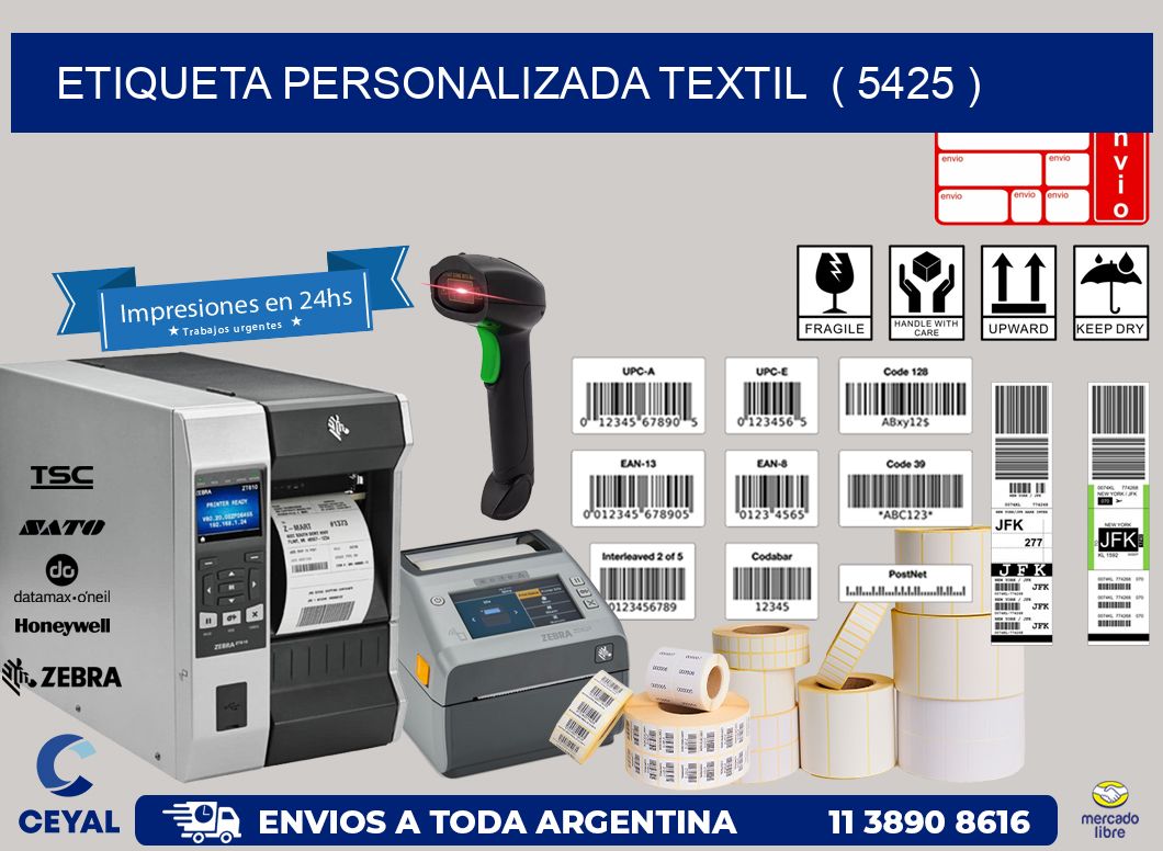 ETIQUETA PERSONALIZADA TEXTIL  ( 5425 )