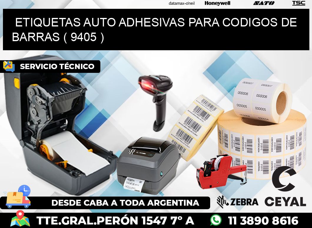 ETIQUETAS AUTO ADHESIVAS PARA CODIGOS DE BARRAS ( 9405 )