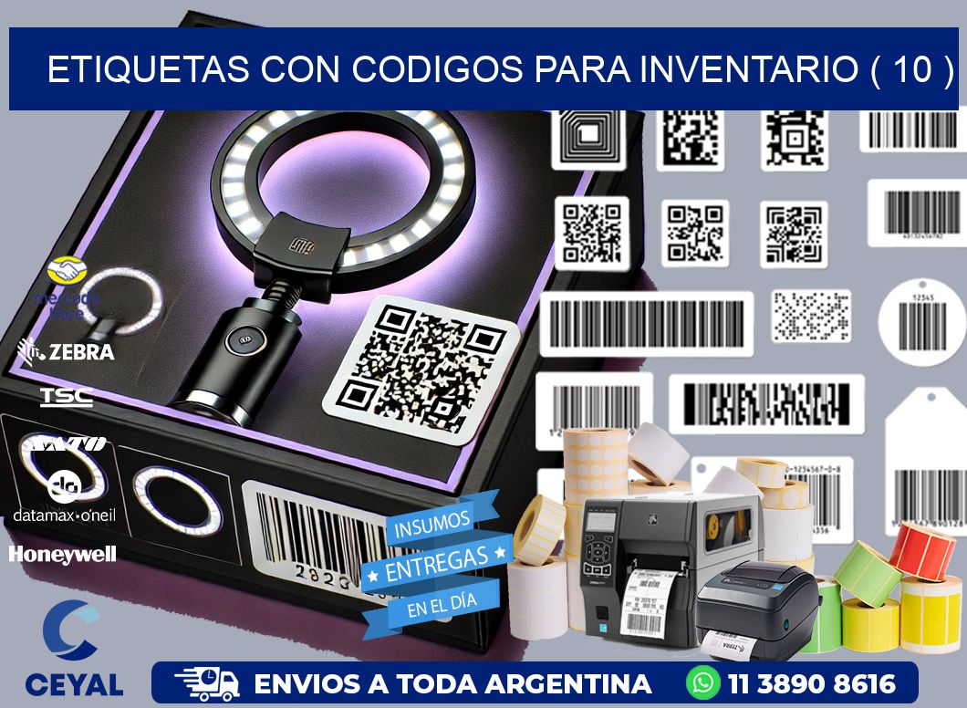 ETIQUETAS CON CODIGOS PARA INVENTARIO ( 10 )