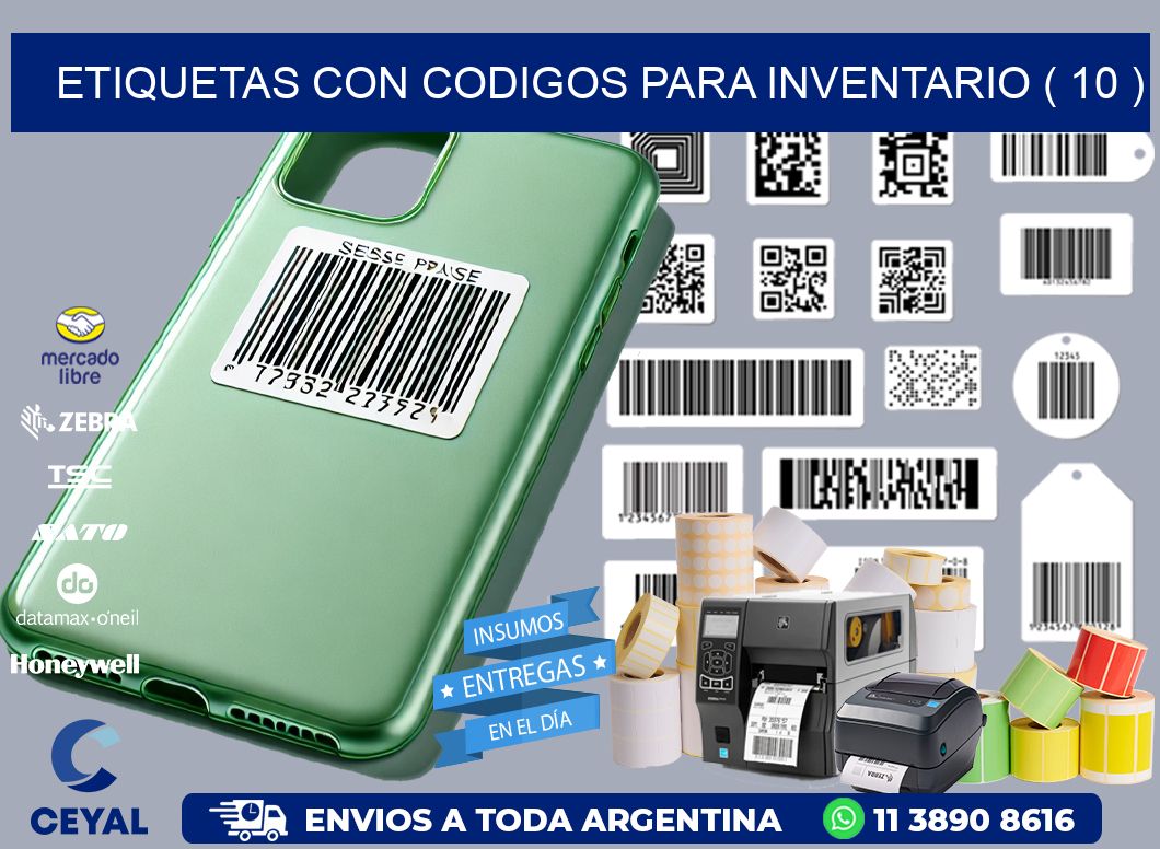 ETIQUETAS CON CODIGOS PARA INVENTARIO ( 10 )