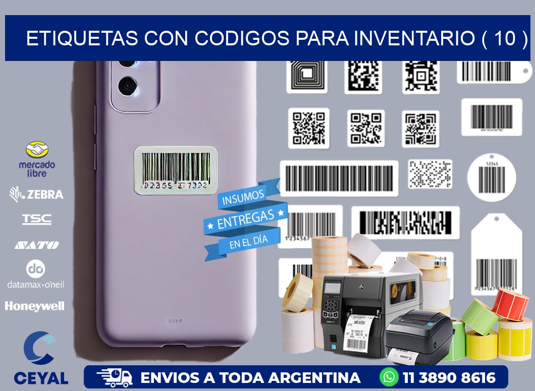 ETIQUETAS CON CODIGOS PARA INVENTARIO ( 10 )