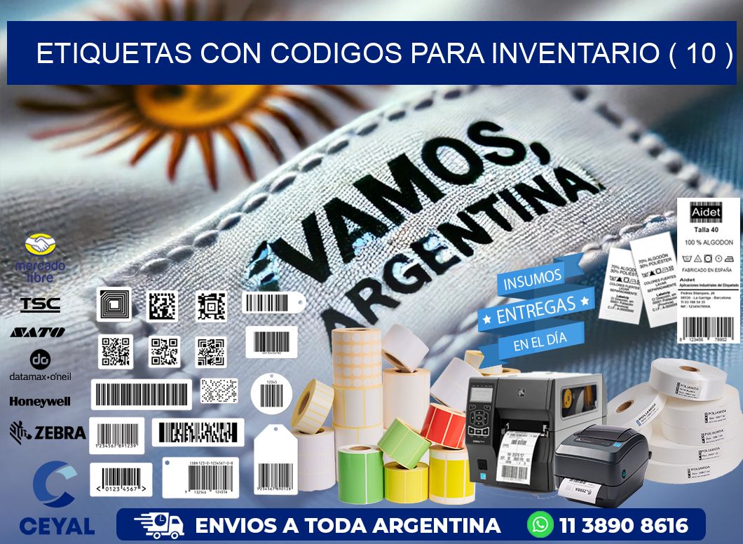 ETIQUETAS CON CODIGOS PARA INVENTARIO ( 10 )