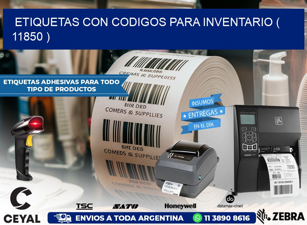 ETIQUETAS CON CODIGOS PARA INVENTARIO ( 11850 )