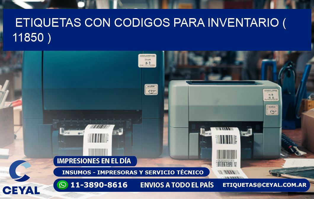 ETIQUETAS CON CODIGOS PARA INVENTARIO ( 11850 )