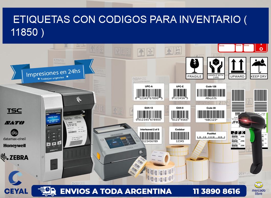 ETIQUETAS CON CODIGOS PARA INVENTARIO ( 11850 )