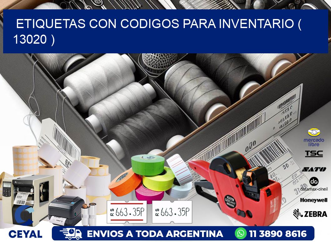 ETIQUETAS CON CODIGOS PARA INVENTARIO ( 13020 )