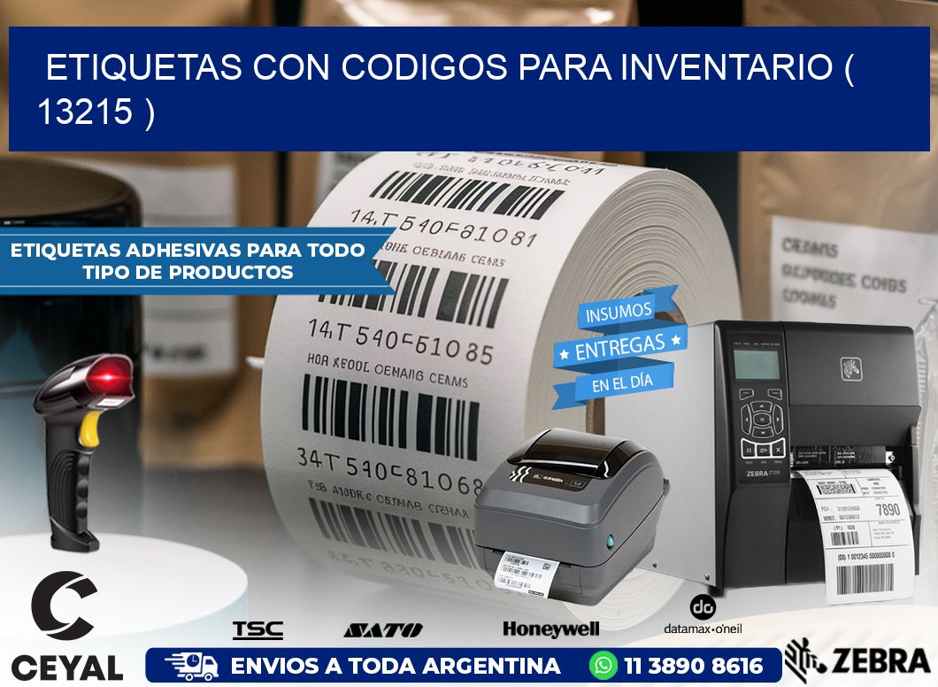 ETIQUETAS CON CODIGOS PARA INVENTARIO ( 13215 )