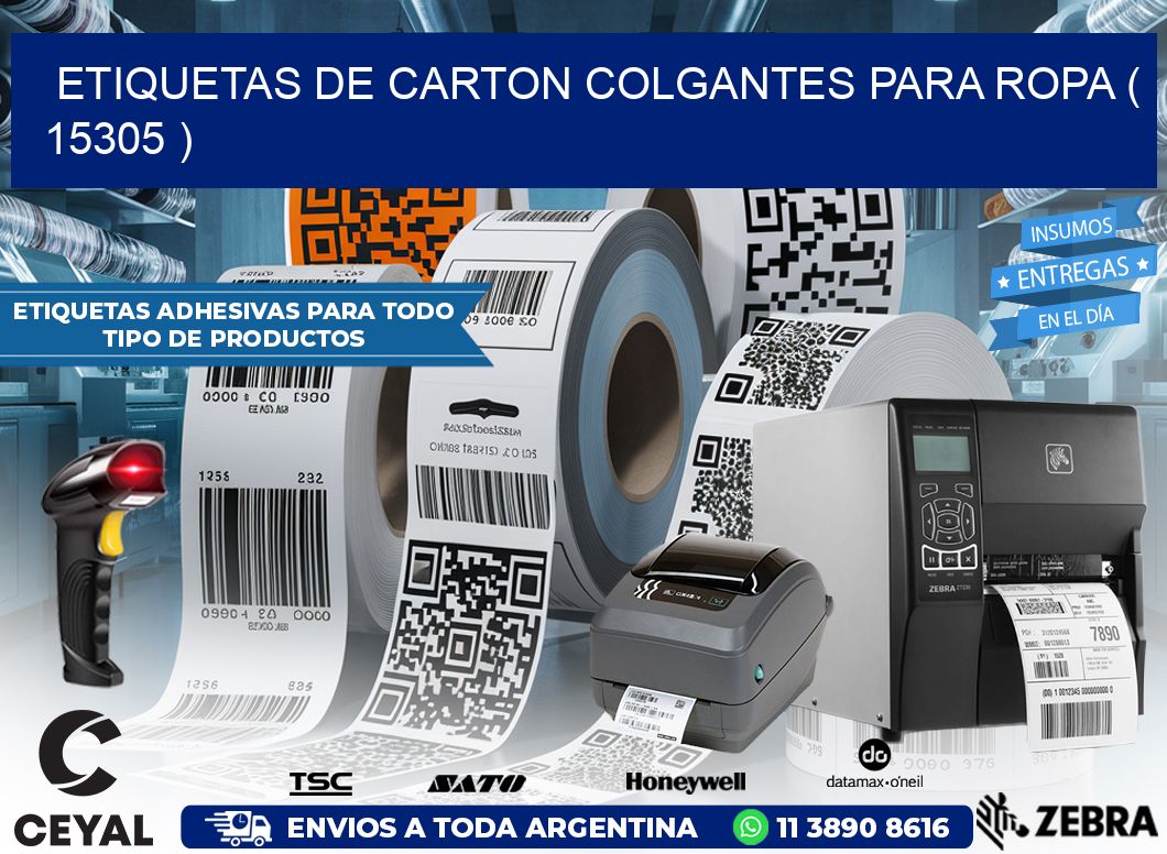 ETIQUETAS DE CARTON COLGANTES PARA ROPA ( 15305 )