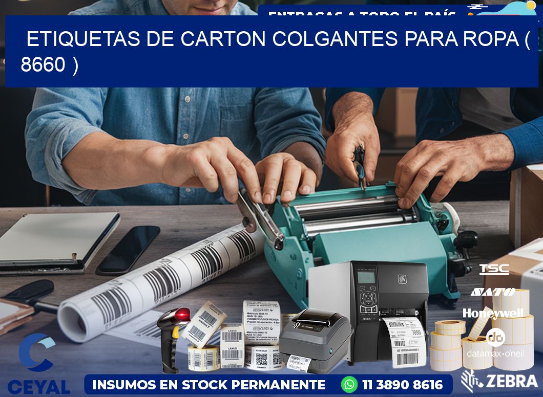 ETIQUETAS DE CARTON COLGANTES PARA ROPA ( 8660 )