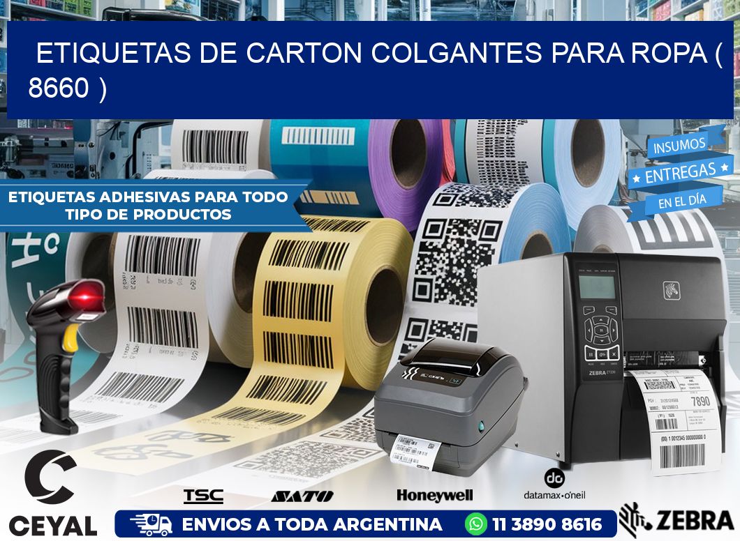 ETIQUETAS DE CARTON COLGANTES PARA ROPA ( 8660 )