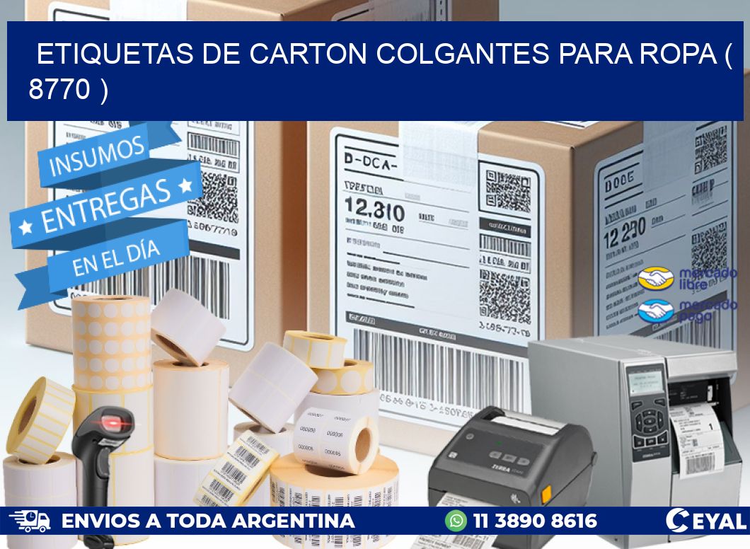 ETIQUETAS DE CARTON COLGANTES PARA ROPA ( 8770 )