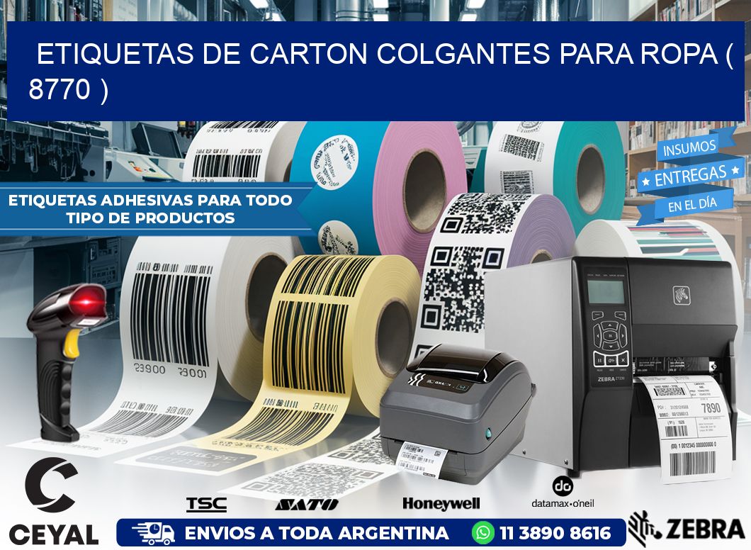 ETIQUETAS DE CARTON COLGANTES PARA ROPA ( 8770 )