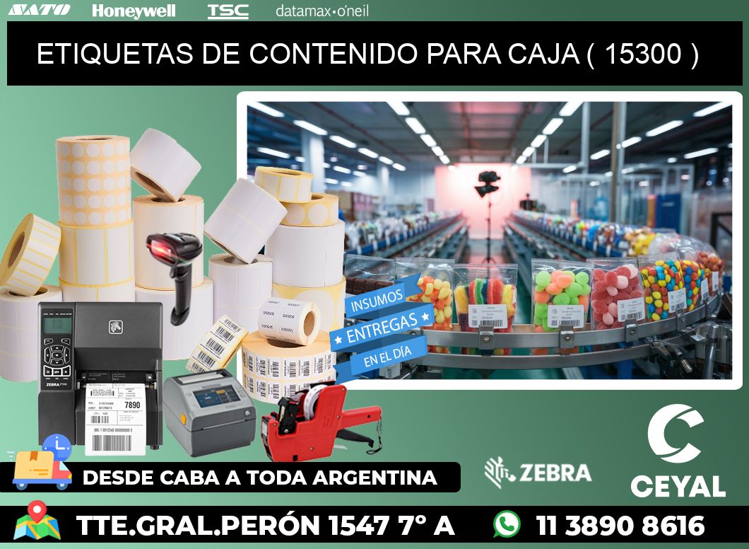 ETIQUETAS DE CONTENIDO PARA CAJA ( 15300 )