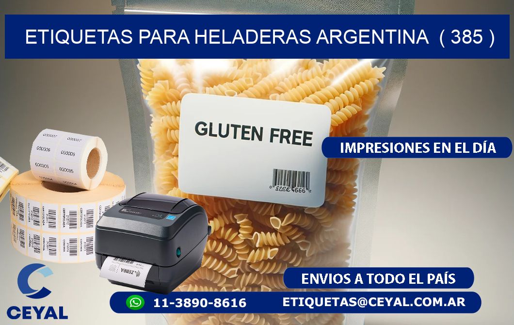 ETIQUETAS PARA HELADERAS ARGENTINA  ( 385 )