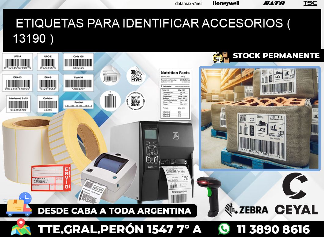 ETIQUETAS PARA IDENTIFICAR ACCESORIOS ( 13190 )