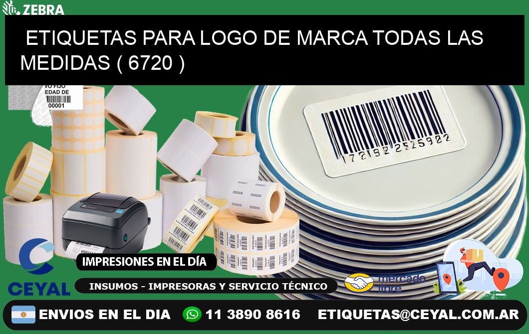 ETIQUETAS PARA LOGO DE MARCA TODAS LAS MEDIDAS ( 6720 )