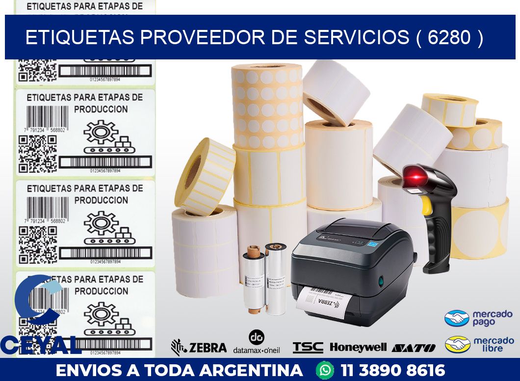 ETIQUETAS PROVEEDOR DE SERVICIOS ( 6280 )