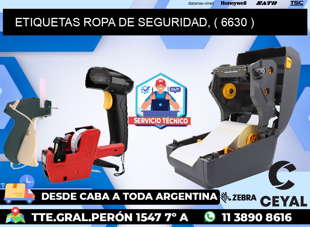 ETIQUETAS ROPA DE SEGURIDAD, ( 6630 )