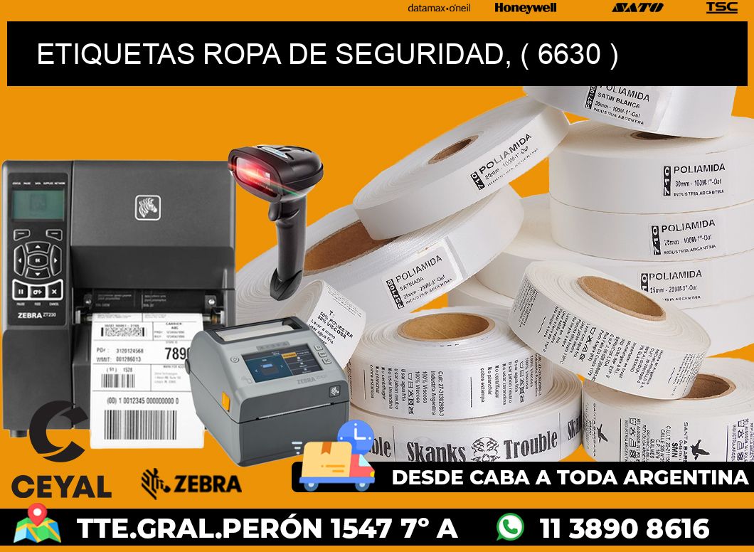 ETIQUETAS ROPA DE SEGURIDAD, ( 6630 )