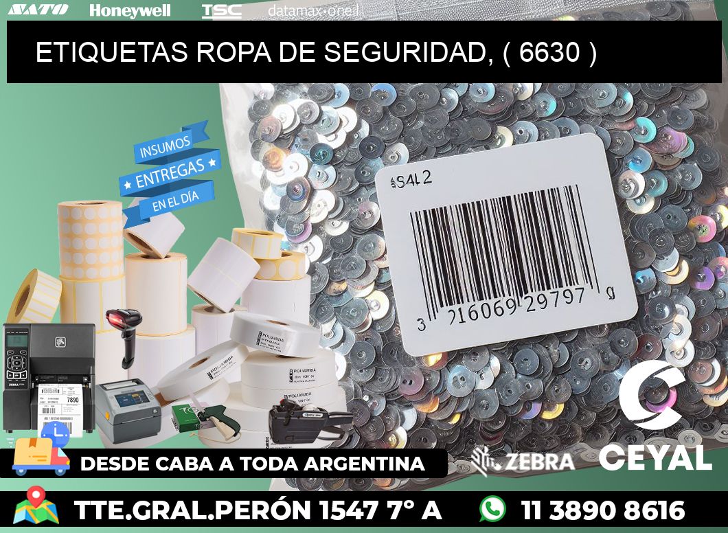 ETIQUETAS ROPA DE SEGURIDAD, ( 6630 )