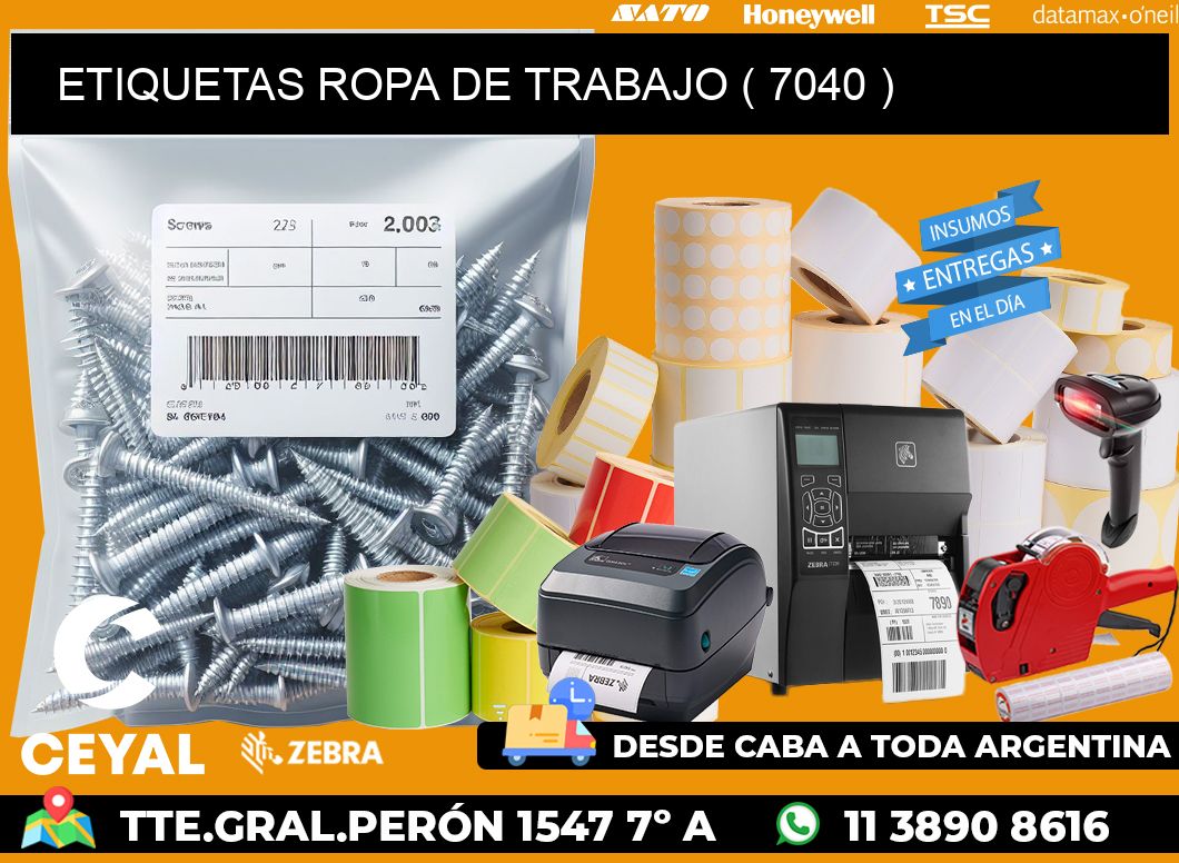 ETIQUETAS ROPA DE TRABAJO ( 7040 )