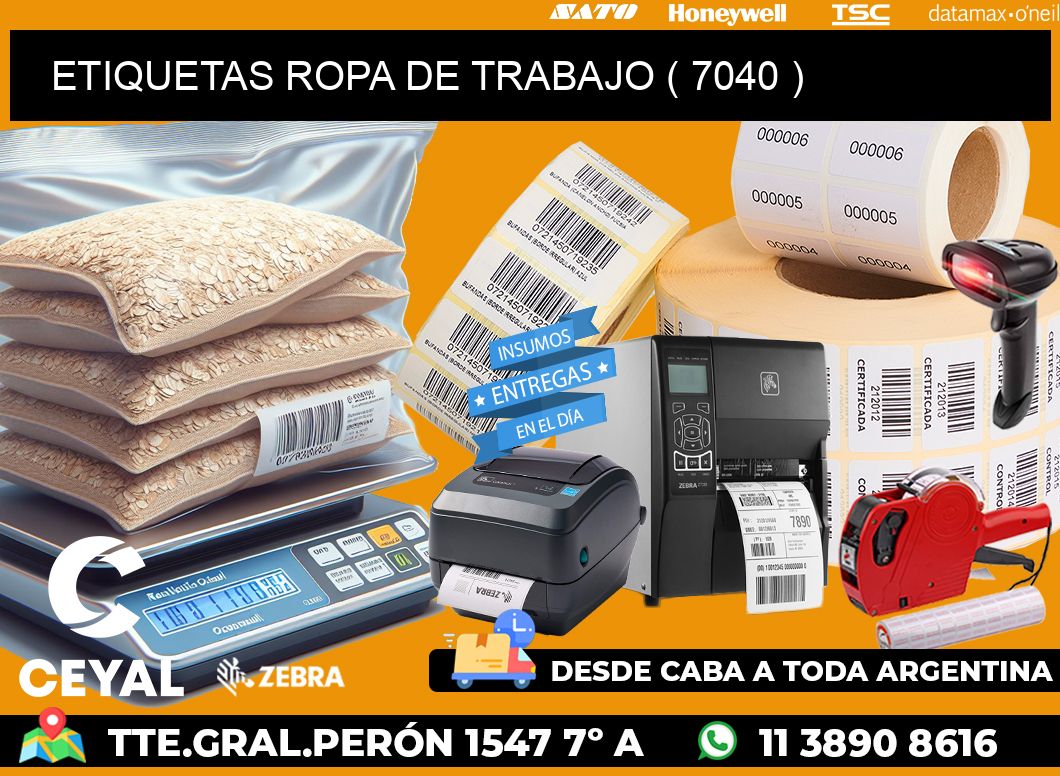 ETIQUETAS ROPA DE TRABAJO ( 7040 )