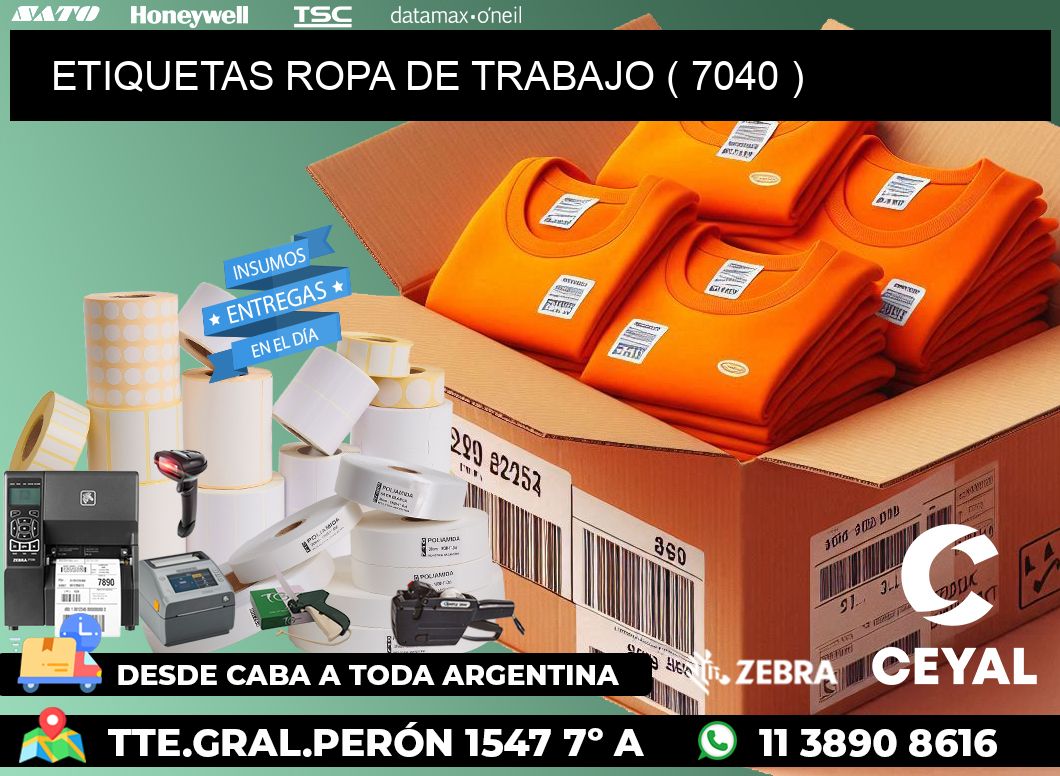 ETIQUETAS ROPA DE TRABAJO ( 7040 )