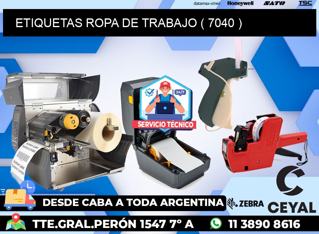 ETIQUETAS ROPA DE TRABAJO ( 7040 )